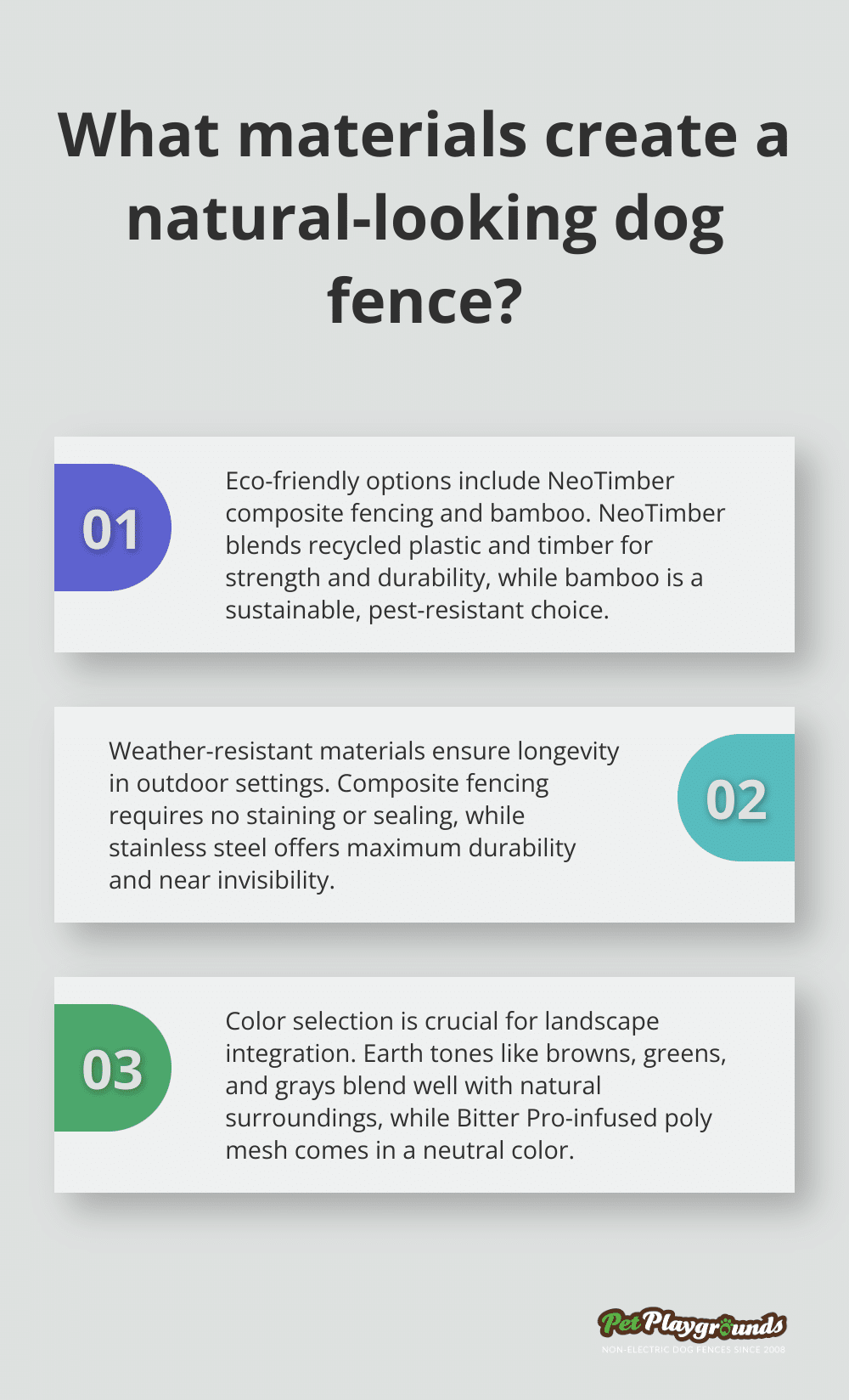 Infographic: What materials create a natural-looking dog fence? - Landscape fence